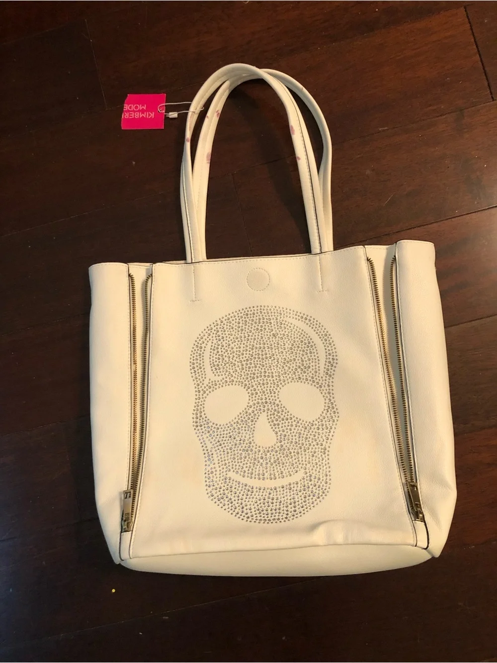 NWT Kimberley Model White Crystal Skull Tote & Crossbody Set Shoreditch - AS IS